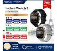 Version globale realme Watch 5 Smartwatch avec boussole et GPS indépendant, 5 GNSS, écran AMOLED de 1,97 pouces, jusqu'à 14 jours d'autonomie super longue noir