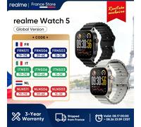 realme Montre connectée Watch 5 1,97" AMOLED 390 x 450 Écran tactile GPS Noir