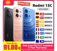 Version Globale Redmi 15C 4G NFC Téléphone Portable 50MP Double Caméra IA 6000mAh Charge Rapide 33W Smartphone 4GB+256GB Vert menthe