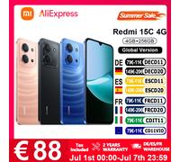 Version globale Redmi 15C 6,9 pouces 6000 mAh Charge rapide 33 W 120 Hz USB Type-C Enregistrement vidéo 1920 x 1080 px Résistance à la poussière et à l'eau IP64 Processeur octa-core puissant Système T