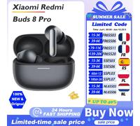 Version Globale Redmi Buds 8 Pro Écouteurs TWS Réduction de Bruit Active 55dB 3 Micros Réduction de Bruit IA Audio Haute Résolution Écouteurs Mi black standard