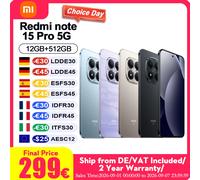 Version Globale Redmi Note 15 Pro 5g 12+512Gb 6.8' Écran Amoled 1.5K Crystalres Nouvelle Batterie Massive de 6580mAh Appareil Photo 200Mp à Clarté Ultime Bleu glacier