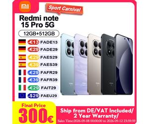Version Globale Redmi Note 15 Pro 5g 12+512Gb 6.8' Écran Amoled 1.5K Crystalres Nouvelle Batterie Massive de 6580mAh Appareil Photo 200Mp à Clarté Ultime Bleu glacier