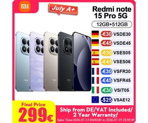 Version Globale REDMI Note 15 Pro 5G 12+512GB 6.8'' Écran AMOLED CrystalRes 1.5K Nouvelle Batterie Massif 6580mAh Caméra 200MP Ultra-claire Noir