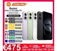 Version Globale Redmi Note 17 Pro Max 5G Smartphone 6,83' 5G Batterie 9210mAh HyperCharge 100W IP66 IP68 Puissant Snapdragon ® 6ème génération 5 Vert