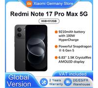 Version Globale Redmi Note 17 Pro Max 5G Smartphone 6,83' 5G Batterie 9210mAh HyperCharge 100W IP66 IP68 Puissant Snapdragon ® 6ème génération 5 Cloud Blush