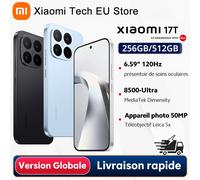 Version Globale Xiaomi 17T MediaTek Dimensity 8500-Ultra 6500 mAh (Typ.) Batterie silicium-carbone, objectif téléobjectif 5x Leica, Leica Live Moment 12GB 256GB Black