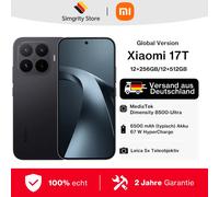 Version Globale Xiaomi 17T Smartphone MediaTek Dimensity 8500-Ultra Écran 6,59" 120Hz Eye-care Appareil Photo Leica 50MP Batterie 6500mAh Charge Rapide 67W Téléphone Portable Xiaomi noir