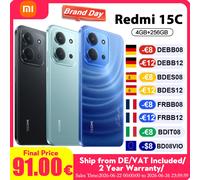 Version Globale Xiaomi Redmi 15C NFC Smartphones 6,9 pouces MediaTek 1920 x 1080px Téléphone Mobile Double Caméra IA 50MP Batterie 6000mAh Nouveau Bleu clair de lune