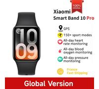 Version Globale Xiaomi Smart Band 10 Pro 1.74'' AMOLED Montre Connectée Bluetooth GPS Suivi de Santé Tracker d'Activité Bracelet Miband Black