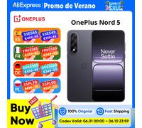 Version internationale du smartphone OnePlus Nord 5 5G 8 Go + 256 Go / 12 Go + 512 Go, Snapdragon 8s Gen 3, Android 15, batterie de 6 800 mAh, 80 W, Wi-Fi 6 12GB+512GB Blue
