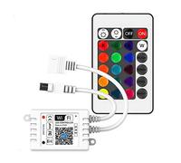 Version mise à jour WiFi RGB LED Contrôleur compatible avec Alexa et Google Home, télécommande sans fil/minuterie de smartphone pour toutes les bandes LED RVB