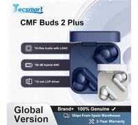 Version mondiale Cmf Buds 2 Plus Écouteurs sans fil 12mm Pilote Lcp 50Db Anc hybride Haute résolution Ldac Ip55 Résistance à l'eau et à la poussière Bleu