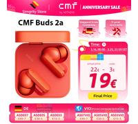 Version mondiale CMF Buds 2A écouteur 12.4mm pilote 42dB suppression Active du bruit ANC 4HD micros IP54 Bluetooth 5.4 écouteurs noir