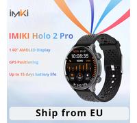 Montre connectée IMIKI HOLO 2 Pro avec GPS, écran AMOLED de 1,6 pouces, appels téléphoniques Bluetooth, montre connectée sportive, étanche 5ATM, autonomie de 15 jours Black