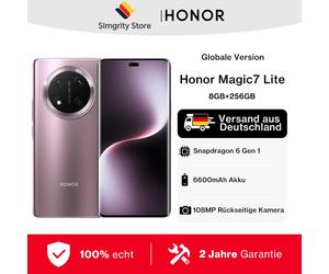 Version mondiale Honor Magic7 Lite Écran AMOLED 6,78 pouces Appareil photo principal 108MP Snapdragon 6 Gen 1 Honor Magic 7 Lite 6600mAh Noir