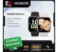 Version mondiale HONOR Watch 5 Smartwatch suivi GPS précis balayage rapide de la santé 1.85 pouces grand écran GPS pris en charge IP68 Black