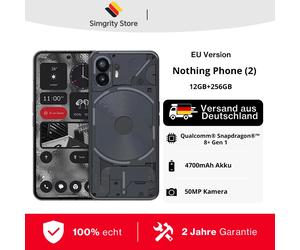 Version mondiale Nothing Phone 2 Snapdragon 8+ Gen 1 Écran OLED LTPO flexible de 6,7 pouces Appareil photo principal 50 Mpx Batterie 4700 mAh Nothing OS 2.0 noir