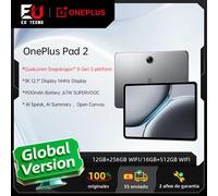 Version mondiale OnePlus Pad 2 Snapdragon 8 Gen 3 Chipset 3K 12.1 pouces affichage 9510mAh batterie 67W SUPERVOOC 13MP caméra arrière Gris Nimbus