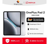 Version mondiale OnePlus Pad 2 Tablette 16 Go 512 Go Processeur Snapdragon 8 Gen 3 Écran 3K 12 pouces Batterie 9510 mAh Gris