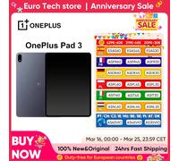 Version mondiale OnePlus Pad 3 13.2 pouces tablette 144Hz écran 12140mAh Snapdragon 8 batterie 13MP caméra arrière 8 haut-parleurs 80W Charge 16+512G-Blue