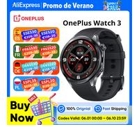 Version mondiale OnePlus Watch 3 Montre connectée Écran LTPO AMOLED 1,5 pouces Processeur Snapdragon W5 GPS double fréquence Wear OS Obsidian Titanium
