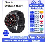 Version mondiale OnePlus Watch 3 montre intelligente 1.5 pouces AMOLED affichage 32GB mémoire Snapdragon W5 Wear OS par Google IP68 Emerald