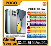 Version mondiale POCO F8 Pro 5G Smartphone Snapdragon ® 8 Elite Écran AMOLED pour soins oculaires 6,59" 6210 mAh 100 W HyperCharge IP68 NFC 12GB 256GB Titanium Silver
