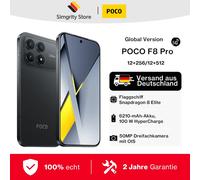 Version mondiale POCO F8 Pro Smartphone avec processeur Snapdragon 8 Elite Écran HyperRGB 6,59 pouces 120 Hz Batterie 6210 mAh HyperCharge 100 W IP68 Téléphone Xiaomi POCO noir