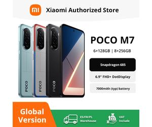 Version mondiale POCO M7 Snapdragon 685 Smartphone immersif 6.9 "144Hz FHD + affichage 7000mAh batterie NFC Bleu