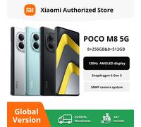 Version mondiale POCO M8 5G Snapdragon 6 Gen 3 Smartphone Écran immersif 6,77 pouces 120 Hz FHD+ Batterie 5520 mAh NFC Argent
