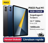 Version mondiale POCO Pad M1 Snapdragone 7s Gen 4 tablette 8MP caméra 120Hz 12.1 "2.5k écran cristallin 33W charge rapide 8GB 256GB Blue
