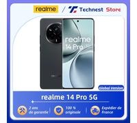Version mondiale realme 14 Pro 5G Smartphone 50MP Sony IMX882 OIS Camera Dimensity 7300 Energy 120Hz Curved Vision Display IP69 Suede Grey