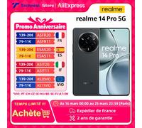 Version mondiale realme 14 Pro 5G Smartphone 50MP Sony IMX882 OIS Camera Dimensity 7300 Energy 120Hz Curved Vision Display IP69 Pearl White