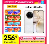 Global Version realme 14 Pro+ 5G Smartphone Snapdragon7s Gen 3 Batterie 5260mAh 80W SUPERVOOC Charge Sony 3X Periscope OIS Camera Suède gris