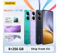 Version mondiale Realme 14T 5G Smartphone MTK Dimensity 6300 Ecran AOLED 6,67'' Batterie 6000mAh Next AI Résistance à l'eau IP69 Black