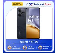 Version mondiale realme 14T Smartphone 5G MTK Dimensity 6300 Ecran AOLED 6,67 » Batterie 6000mAh Next AI Résistance à l'eau IP69 Black