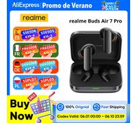 Version mondiale realme Buds Air 7 Pro écouteur 53dB suppression du bruit en temps réel 11 + 6mm double pilote DAC traducteur Al Live Fiery Red