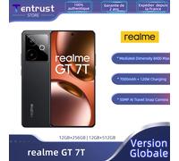 Version mondiale realme GT 7T 5G AI Smartphone Mediatek Dimensity 8400 Max Ecran AMOLED de 6,8 pouces Batterie de 7000 mAh Chargement de 120W Jaune
