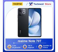 Version mondiale realme Note 70T AI Smartphone 6.75 pouces 90Hz écran 6000mAh batterie 13MP Al caméra octa-core Chipset IP54 Gold