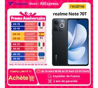 Smartphone - REALME - Note 70T - 4Go RAM - 256Go - Double SIM - Noir