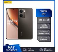 Version mondiale realme P3 5G Smartphone Snapdragon 6 Gen 4 120Hz AMOLED Esports affichage 50MP AI caméra 45W Charge 5260mAh batterie Gray