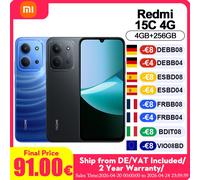 Version mondiale Redmi 15C 4G NFC téléphone portable 50MP AI double caméra 6000mAh 33W charge rapide téléphone portable Smartphone 4G + 256GB Vert menthe
