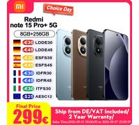 Version mondiale REDMI Note 15 Pro 5G - Batterie massive de 6 580 mAh, écran AMOLED CrystalRes 1,5K de 6,8 pouces, nouvel appareil photo ultra-clair de 200 MP, certifié IP66/IP68/IP69/IP69K Bleu Glaci