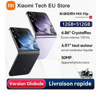 Version mondiale Xiaomi MIX Flip Snapdragon 8 Gen 3 Appareil photo Leica 50MP Hyper Chargeur Écran 6,86" 120Hz 67 W 12 Go 512 Go 12GB 512GB Black