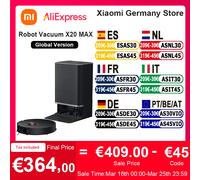 Version mondiale Xiaomi Robot aspirateur X20 Max commande vocale collecte automatique de la poussière toute la maison balayage cheveux nettoyage liquide 8000Pa super puissant ventilateur d'aspiration 