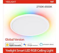 Version mondiale Yeelight plafonnier intelligent RGB Wifi 18W/21W Dimmable 2700-6500K Ultra mince commande vocale intelligente fonctionne avec Mihome 235c