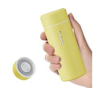 【Version OPTIMISÉE】Exllena Mini Gourde Isotherme 250ml- Petite Bouteille Isotherme Sans BPA & Anti-Fuite Parfaite pour Sac à Main, Idéale pour Voyage et Bureau(Jaune)
