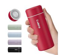 【Version OPTIMISÉE】Exllena Mini Gourde Isotherme 250ml- Petite Bouteille Isotherme Sans BPA & Anti-Fuite Parfaite pour Sac à Main, Idéale pour Voyage et Bureau(Rouge)