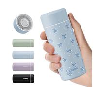 【Version OPTIMISÉE】Exllena Mini Gourde Isotherme 250ml- Petite Bouteille Isotherme Sans BPA & Anti-Fuite Parfaite pour Sac à Main, Idéale pour Voyage et Bureau(Papillon Bleu)